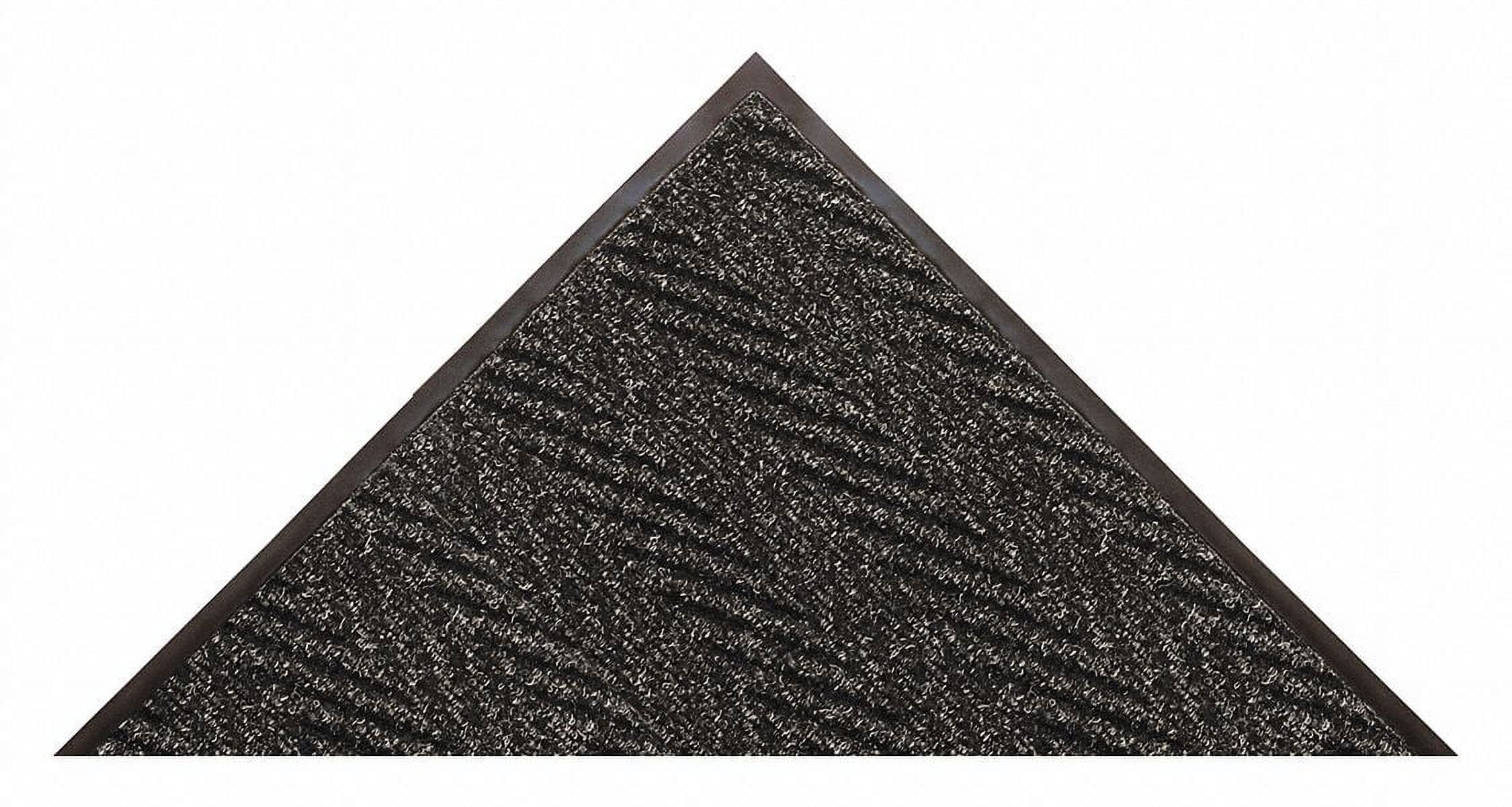 Chevron Charm Heavy-Duty Vinyl-Backed Black Entrance Mat, 2' x 3'