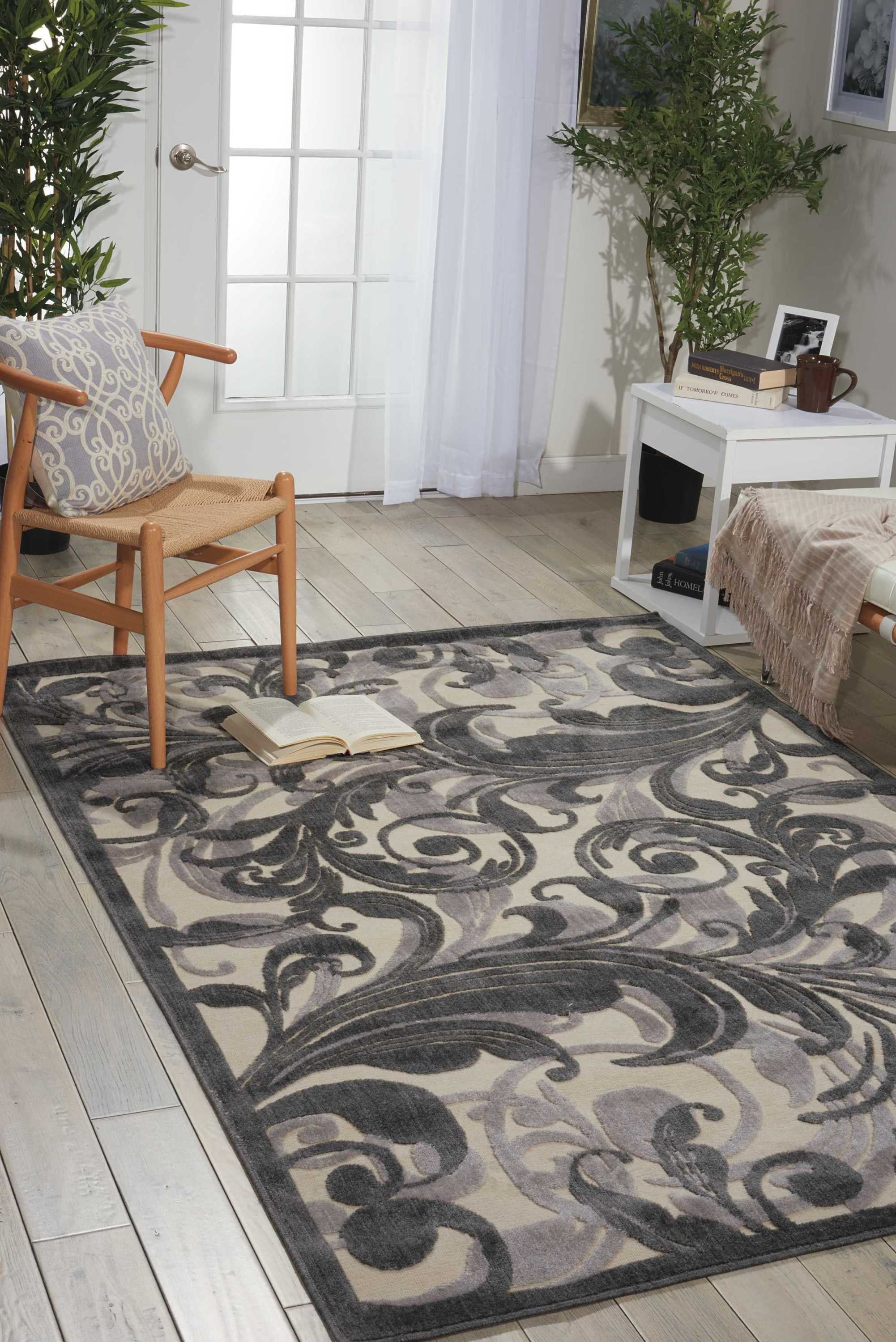 Floral Bliss Multicolor Rectangular Easy-Care Wool Blend Rug