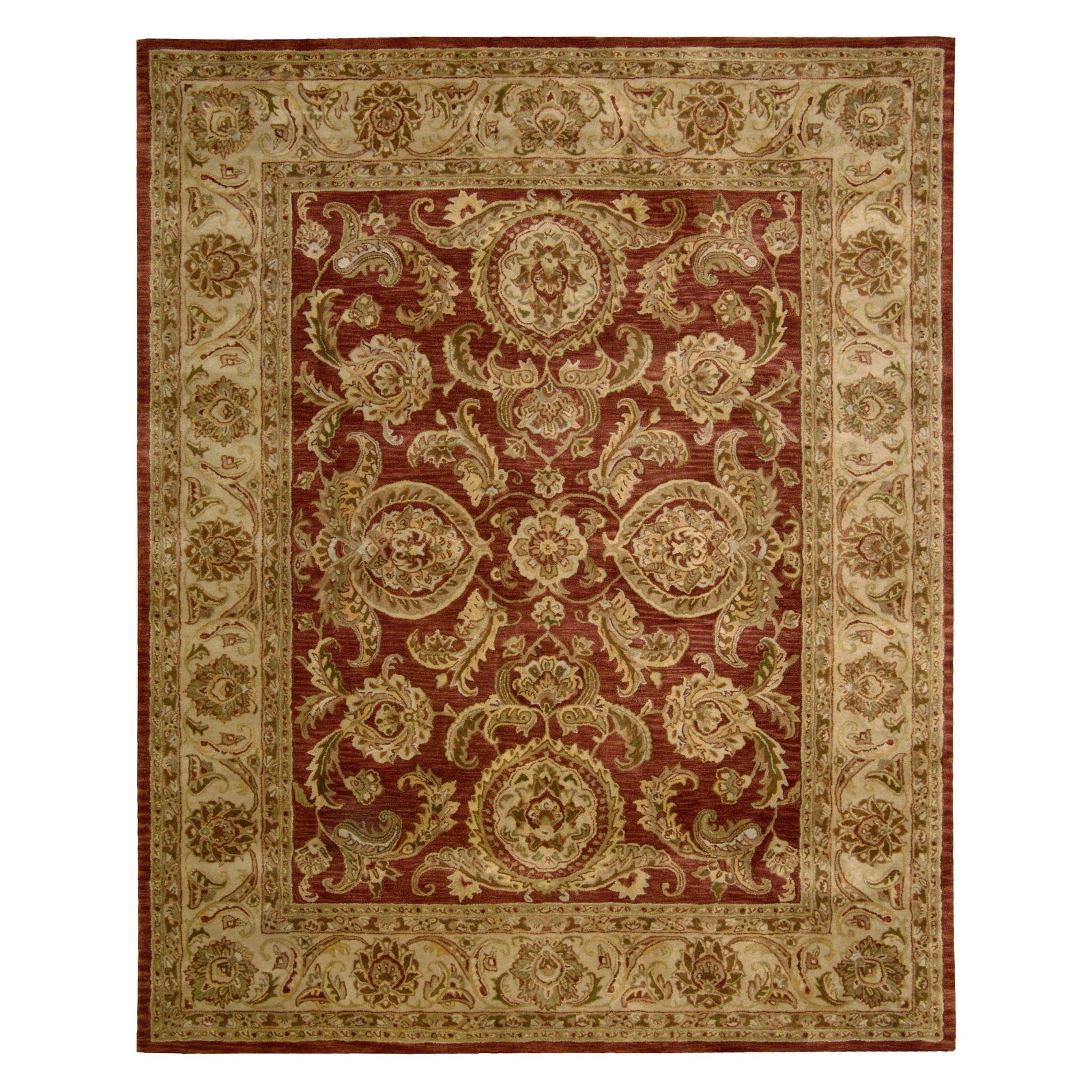 Luxurious Hand-Tufted Cinnamon Red Wool Rug 8'3" x 11'6"