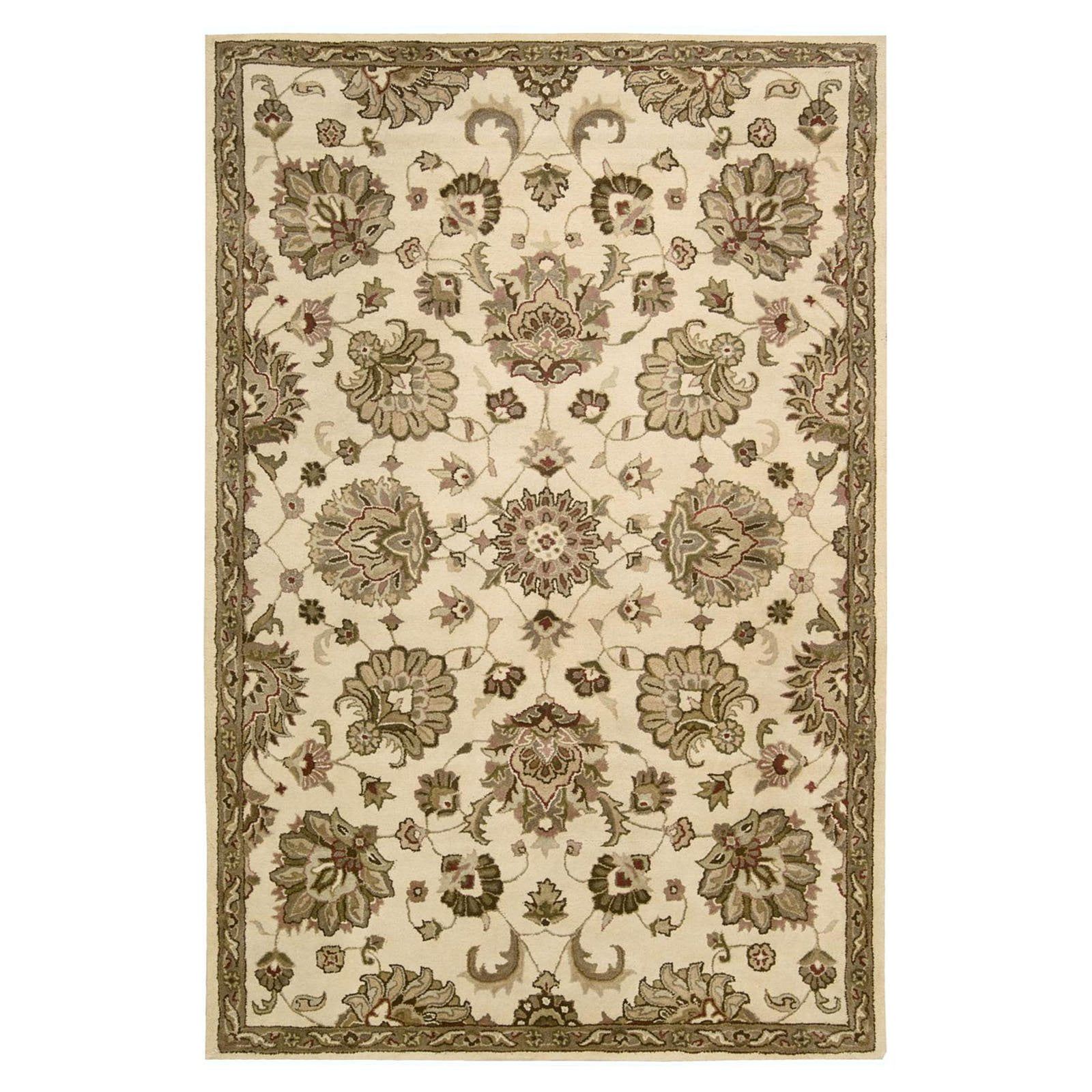 Ivory Hand-Tufted Wool Rectangular Rug, 8.25 x 11.5 ft.