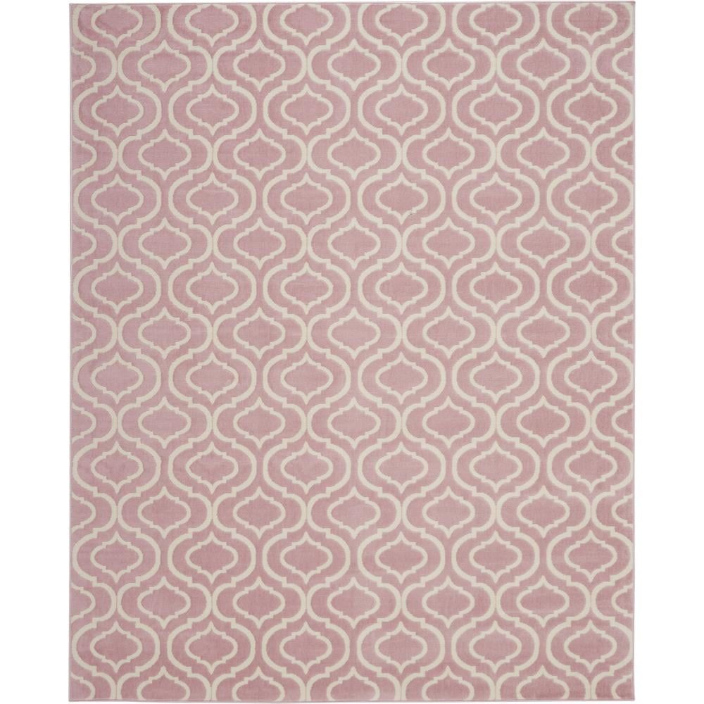 Jubilant Pink Trellis 7' x 10' Hand-Knotted Area Rug