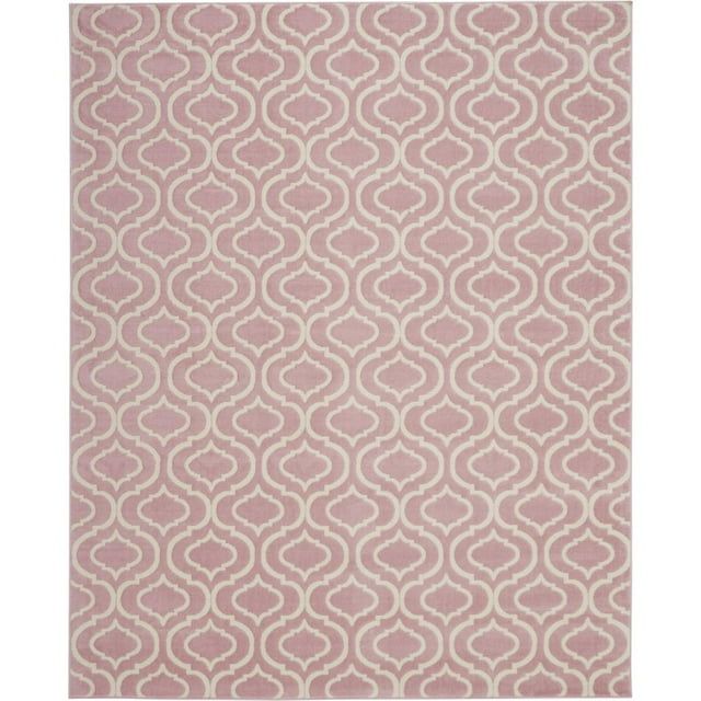 Jubilant Pink Trellis 7' x 10' Hand-Knotted Area Rug