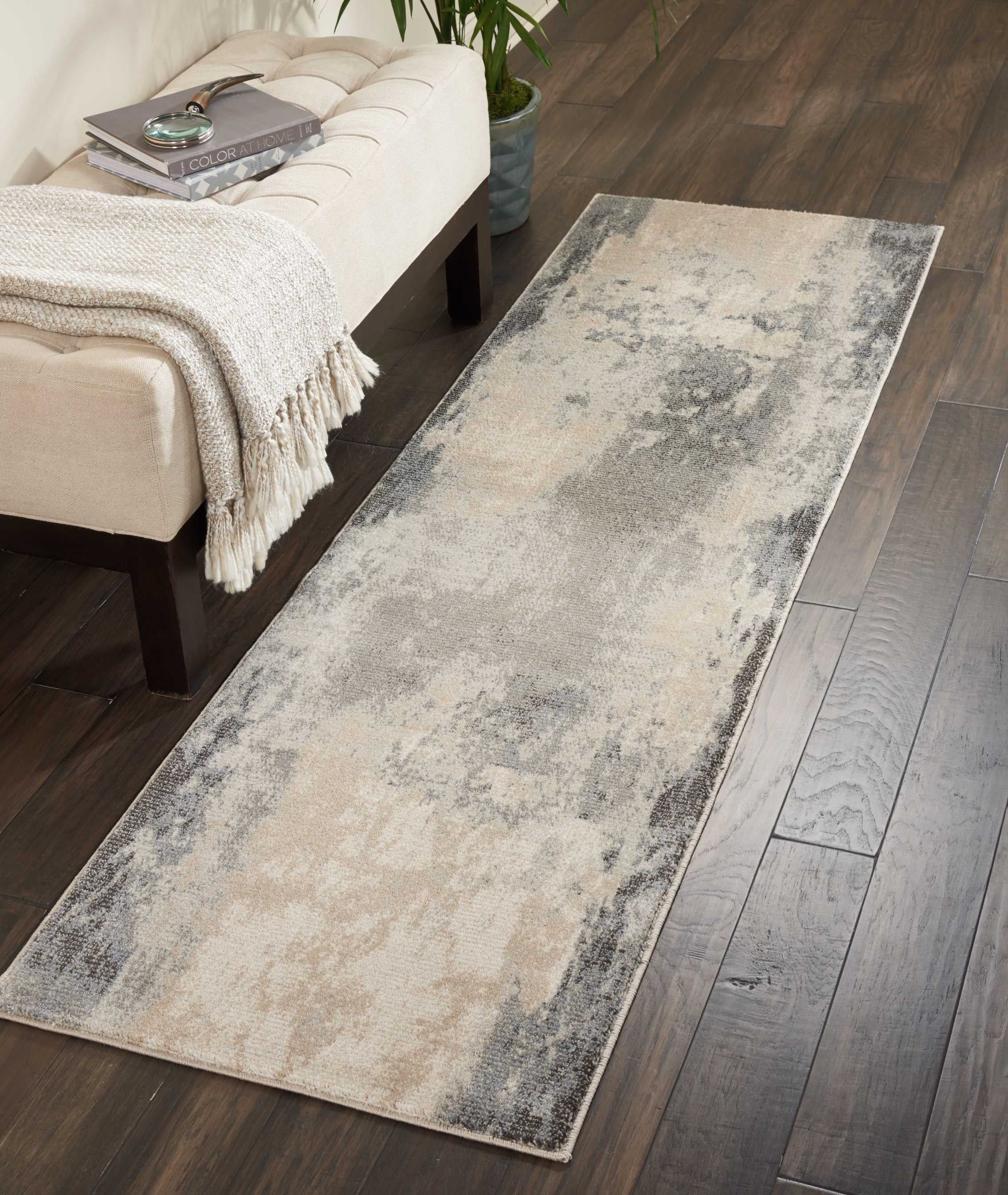 Gray Synthetic Easy Care Power Loomed Area Rug