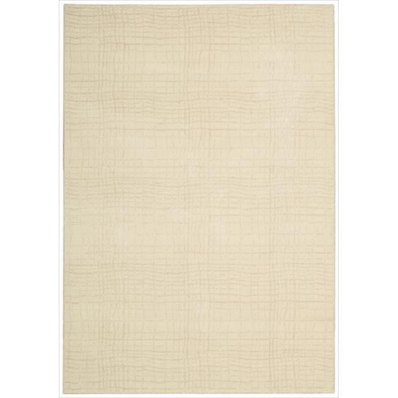 Elegant Bone and Taupe Handmade Wool Runner Rug, 3'6" x 5'6"