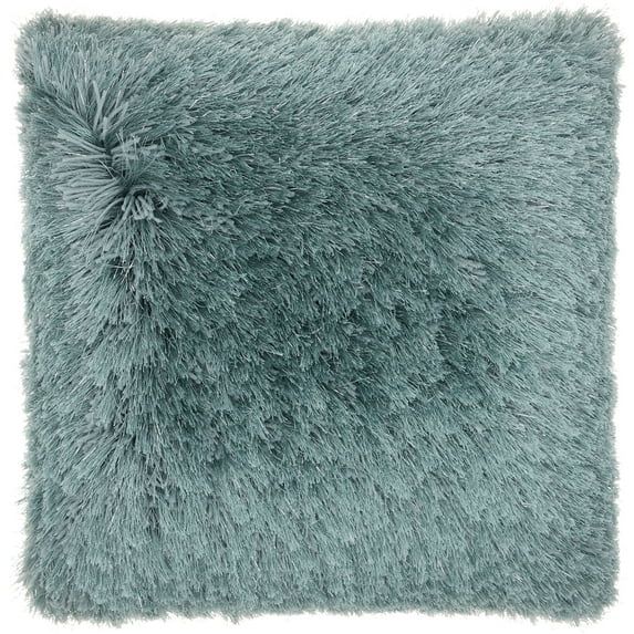 Celadon Shag Square Decorative Throw Pillow 20" x 20"