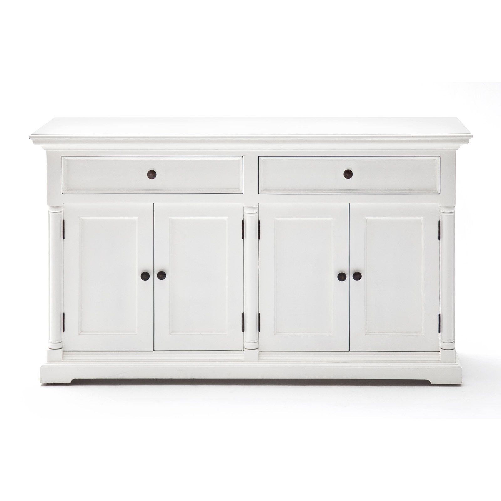 Elegant White Provence Classic Sideboard with Moulded Columns