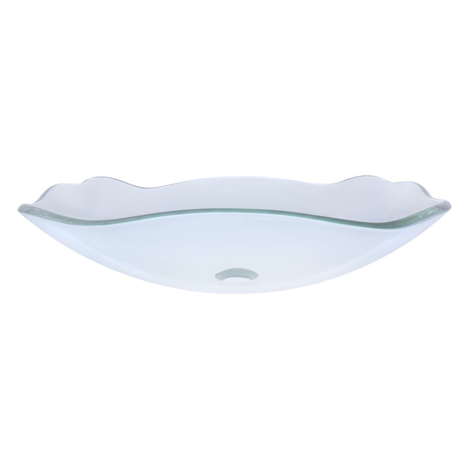 Elegante Clear Fluted Glass Above-Counter Vessel Sink