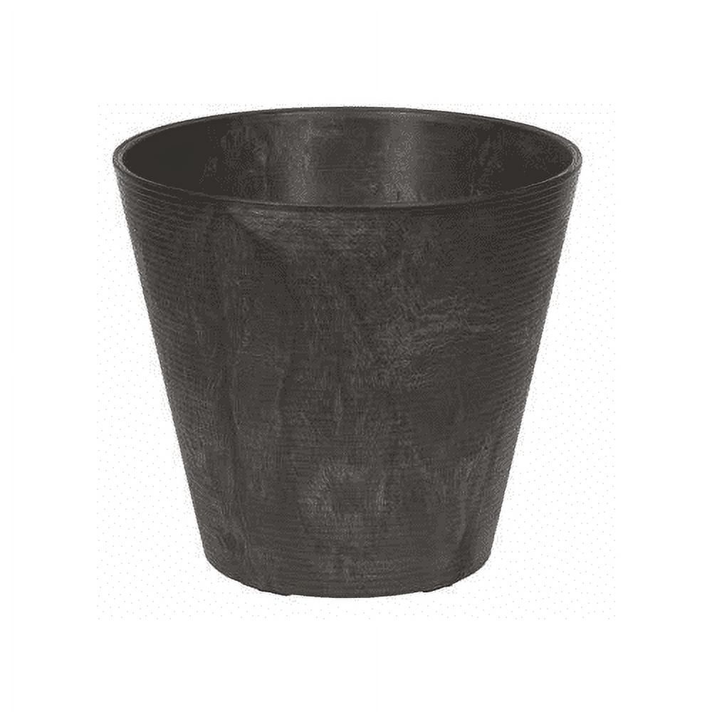 Cali ArtStone 8.4" Black Round Self-Watering Planter