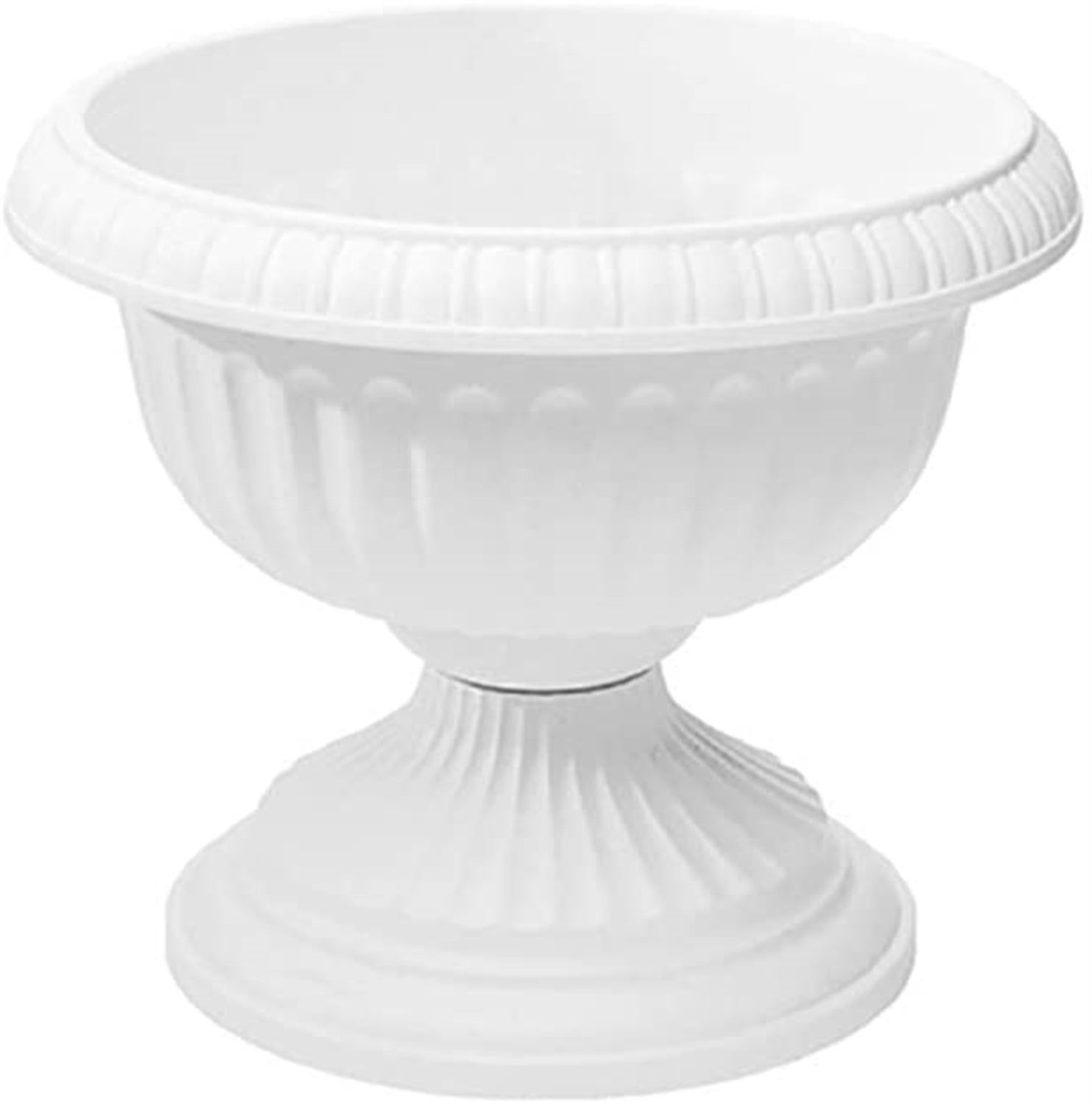 White 12-Inch Grecian Style Plastic Urn Planter