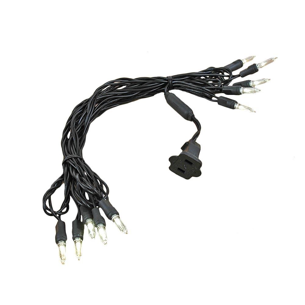 Warm White T5 LED Christmas Tree Lights with Black Wire, 11 Feet