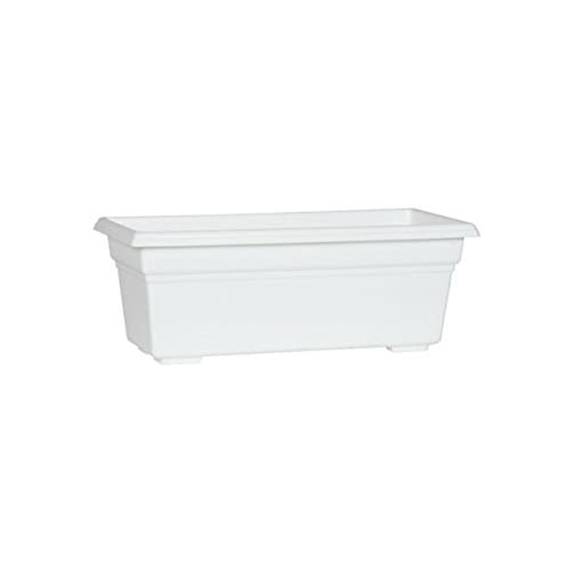 White 18-Inch Matte Finish Plastic Flower Box Planter