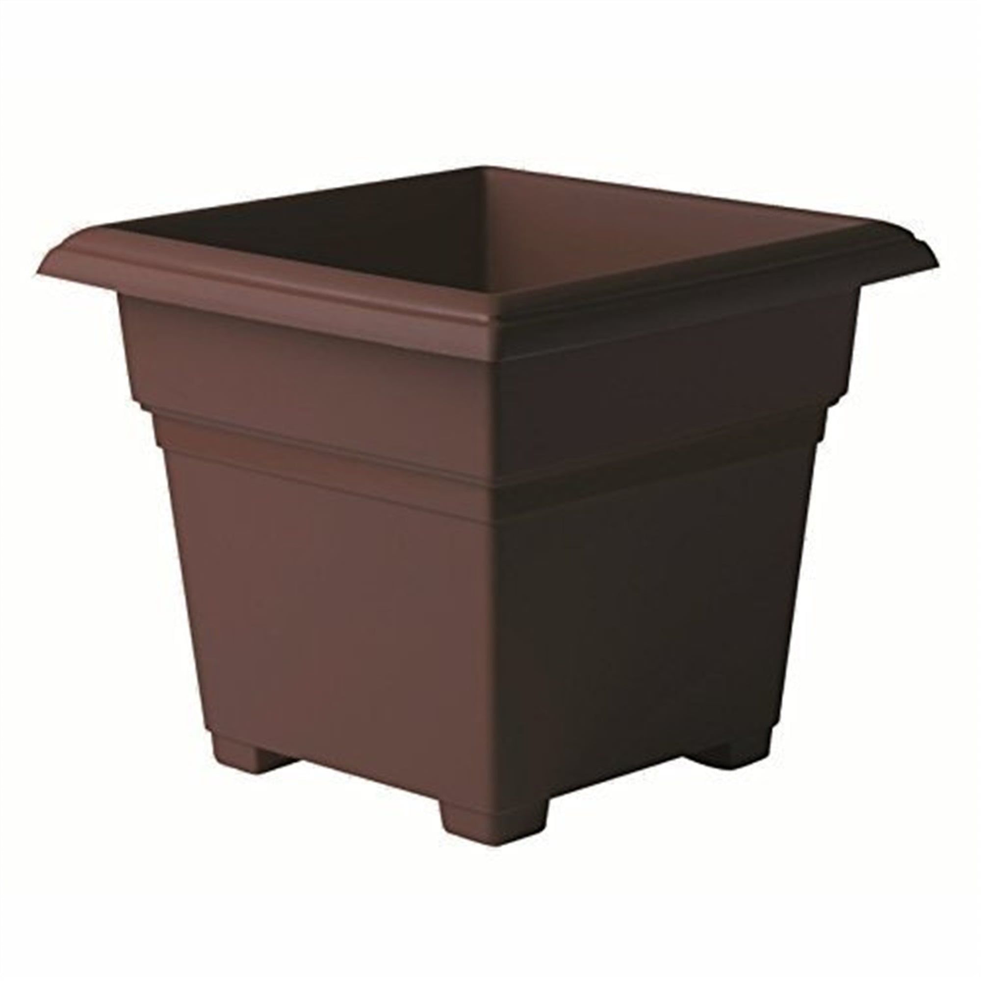 Brown 14-Inch Square Plastic Tub Planter