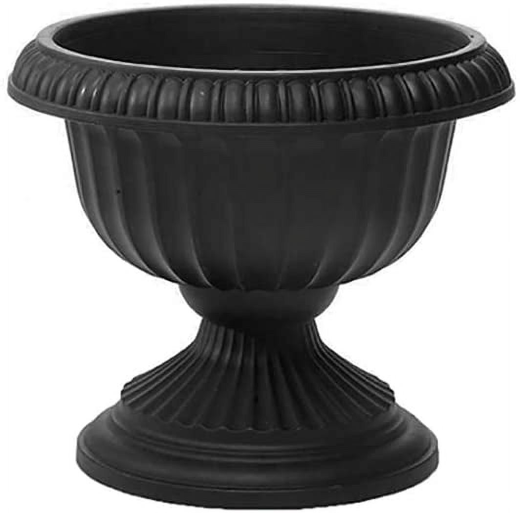 Elegant Grecian Urn Planter Duo in Classic Black, 12"