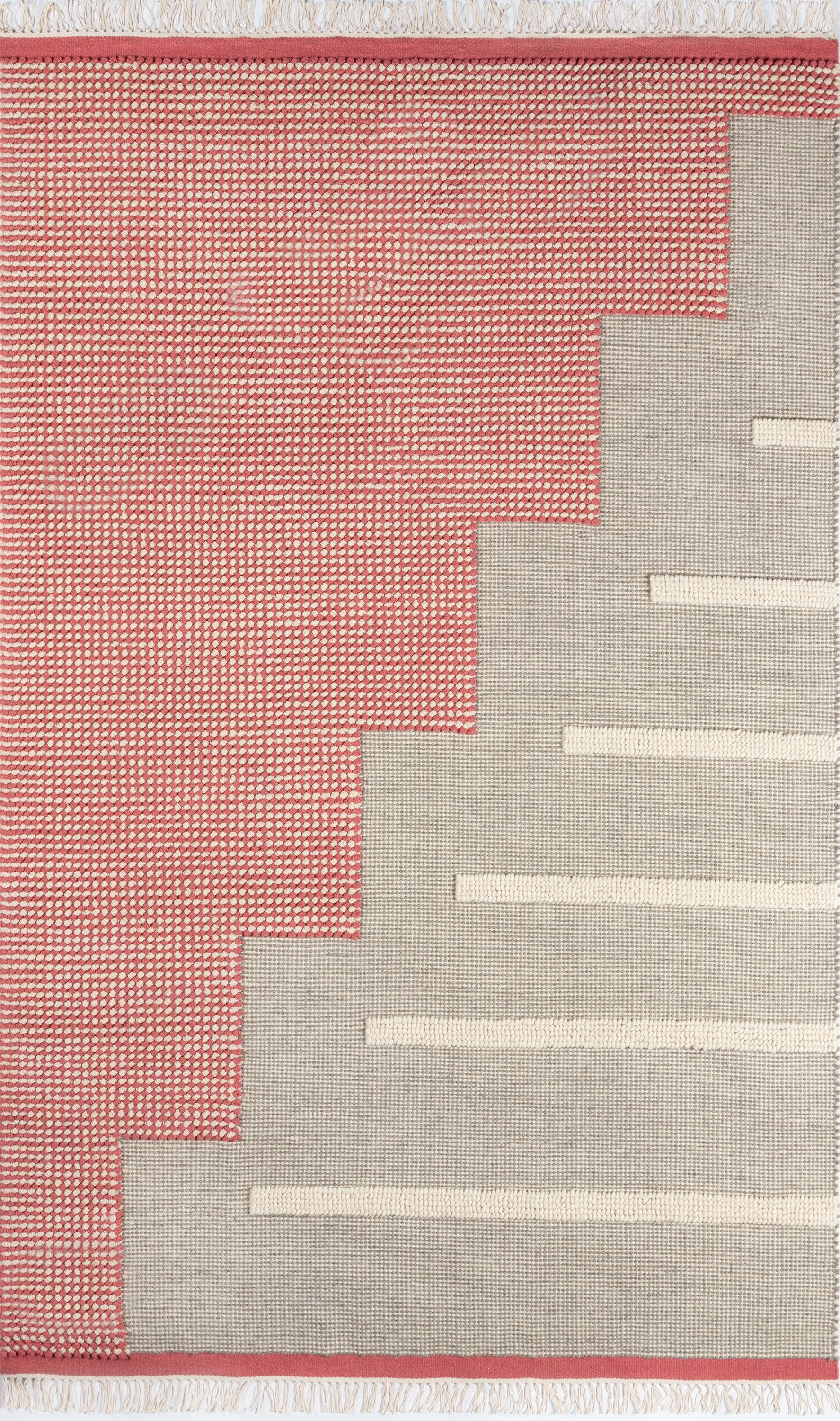 Rockford Pink Handwoven Wool Runner Rug 2'3" x 8'