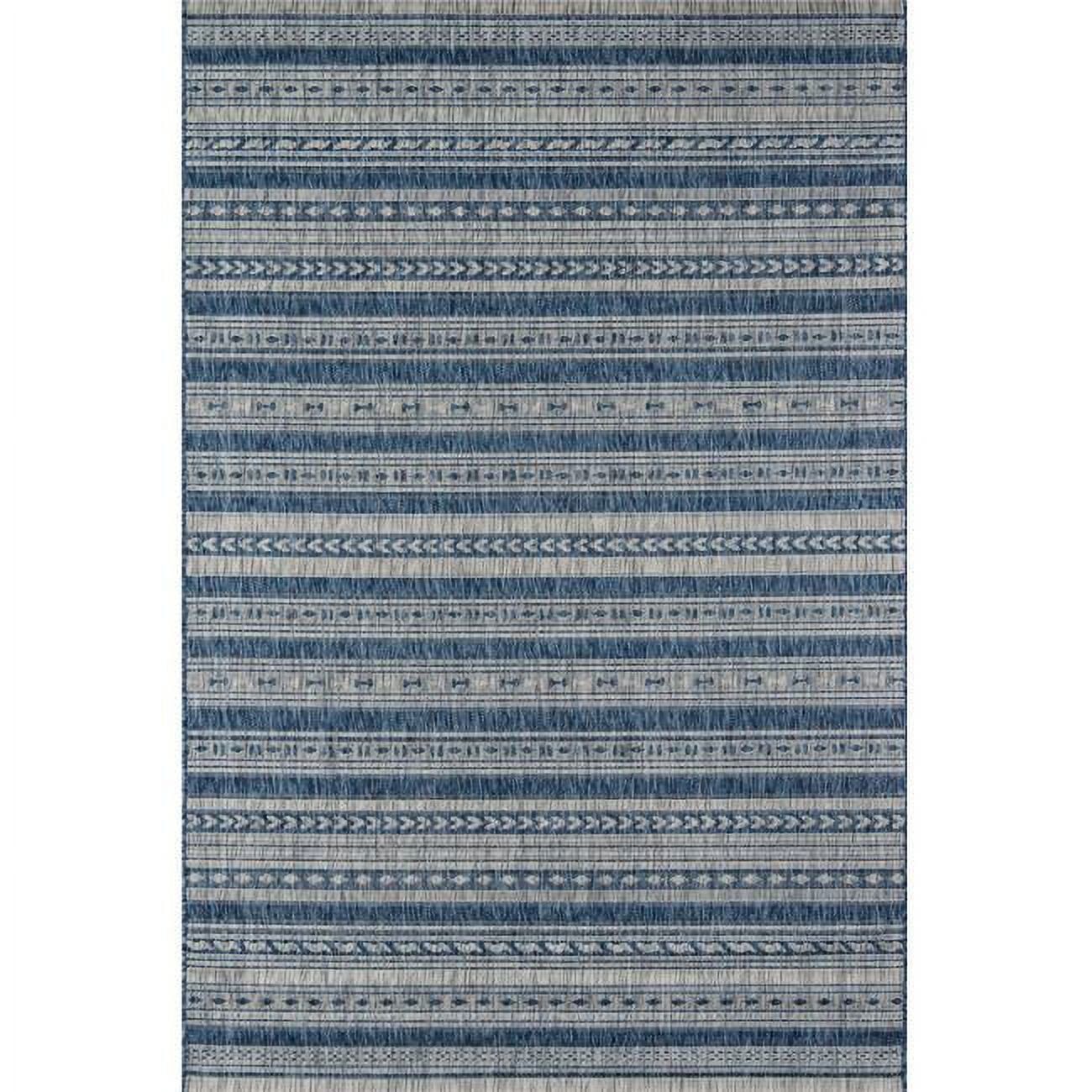 Blue Rectangular Synthetic Easy Care Area Rug 5'3" x 7'6"