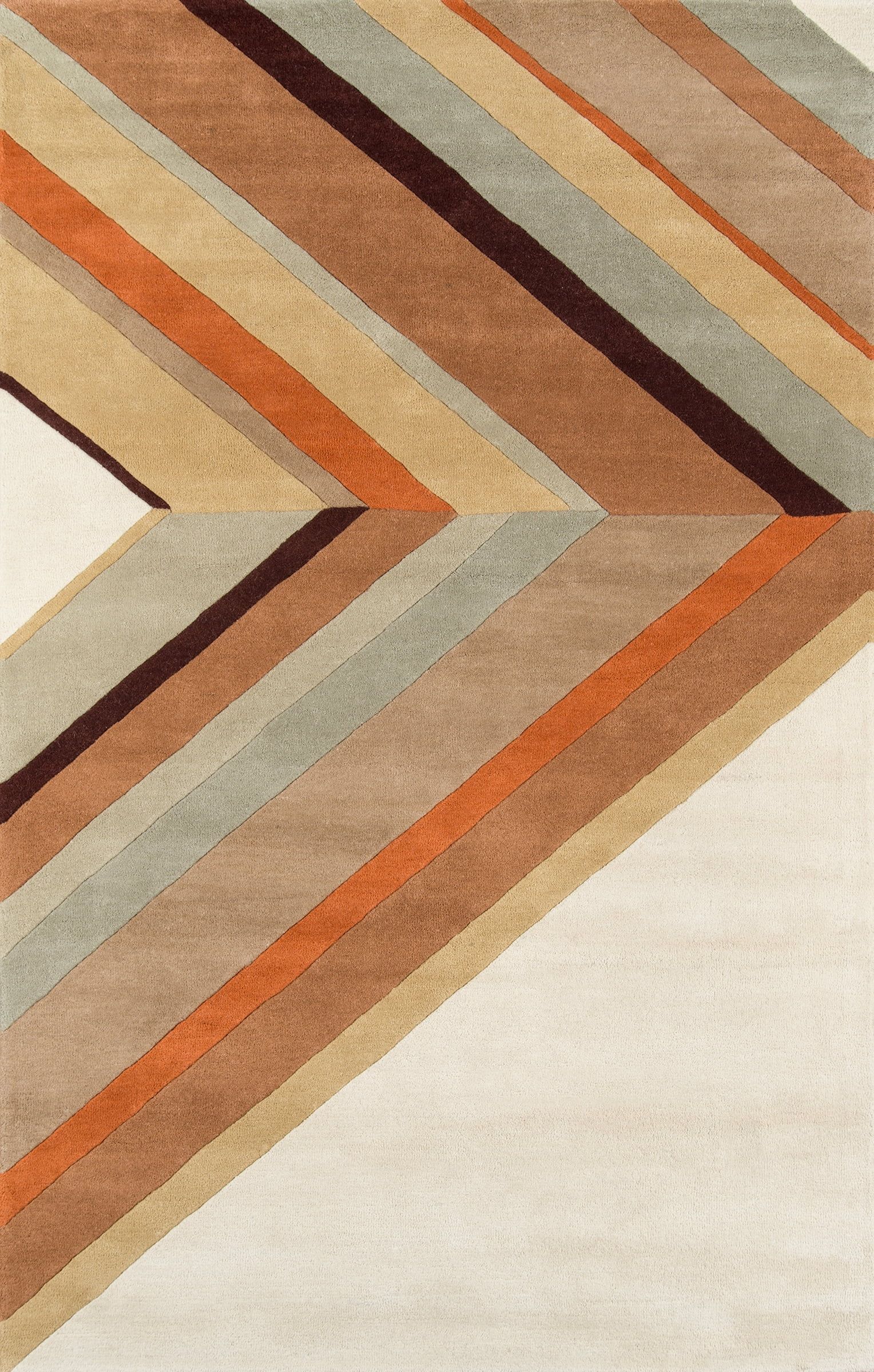 Brown and Orange Hand-Tufted Wool 9' x 12' Area Rug