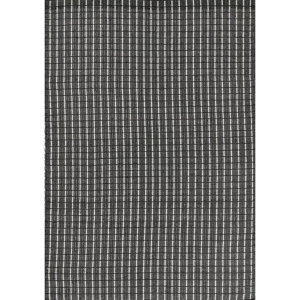 Black and Ivory Reversible Geometric Wool Area Rug 4' x 6'