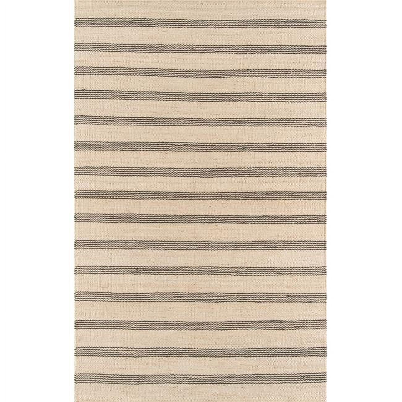 Charcoal Stripe Handwoven Jute Runner Rug 2'3" X 10'