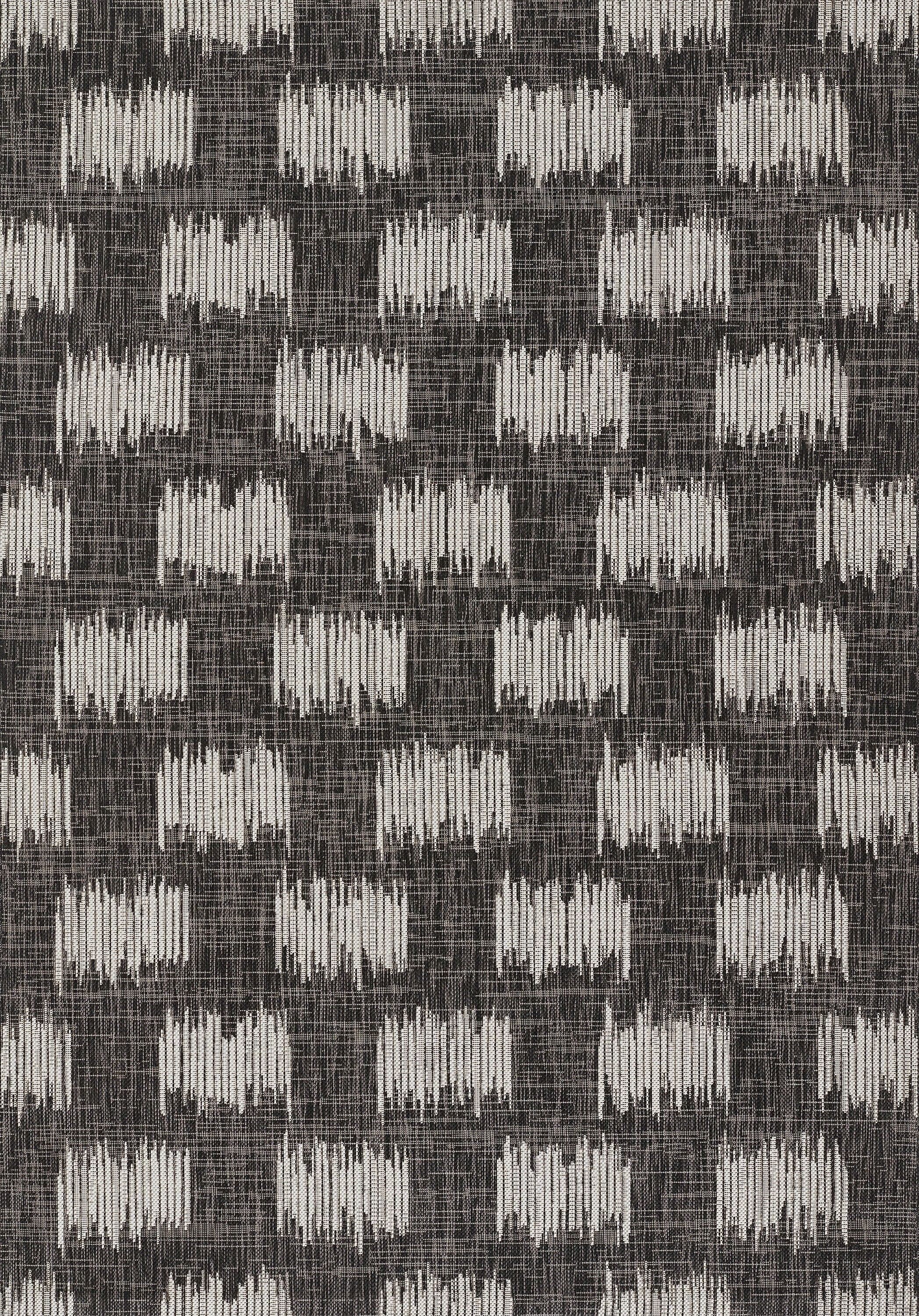 Charcoal & White Geometric Synthetic 36x24 Rug