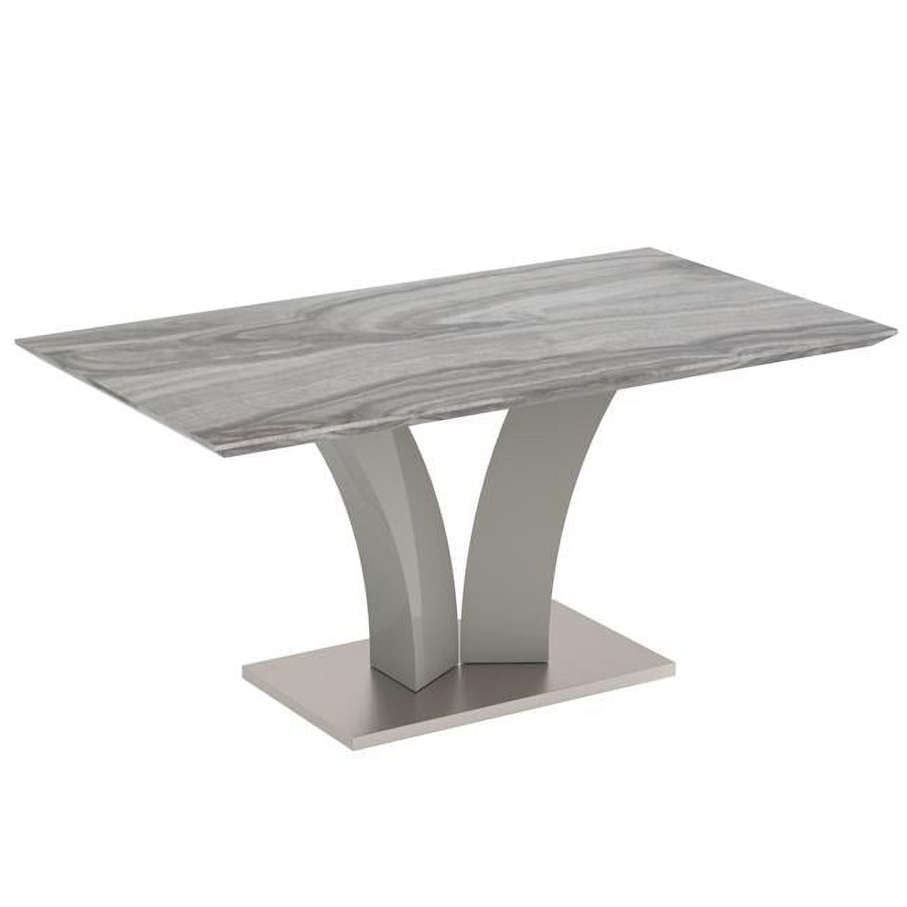 Napoli Light Grey Faux Marble Rectangular Dining Table