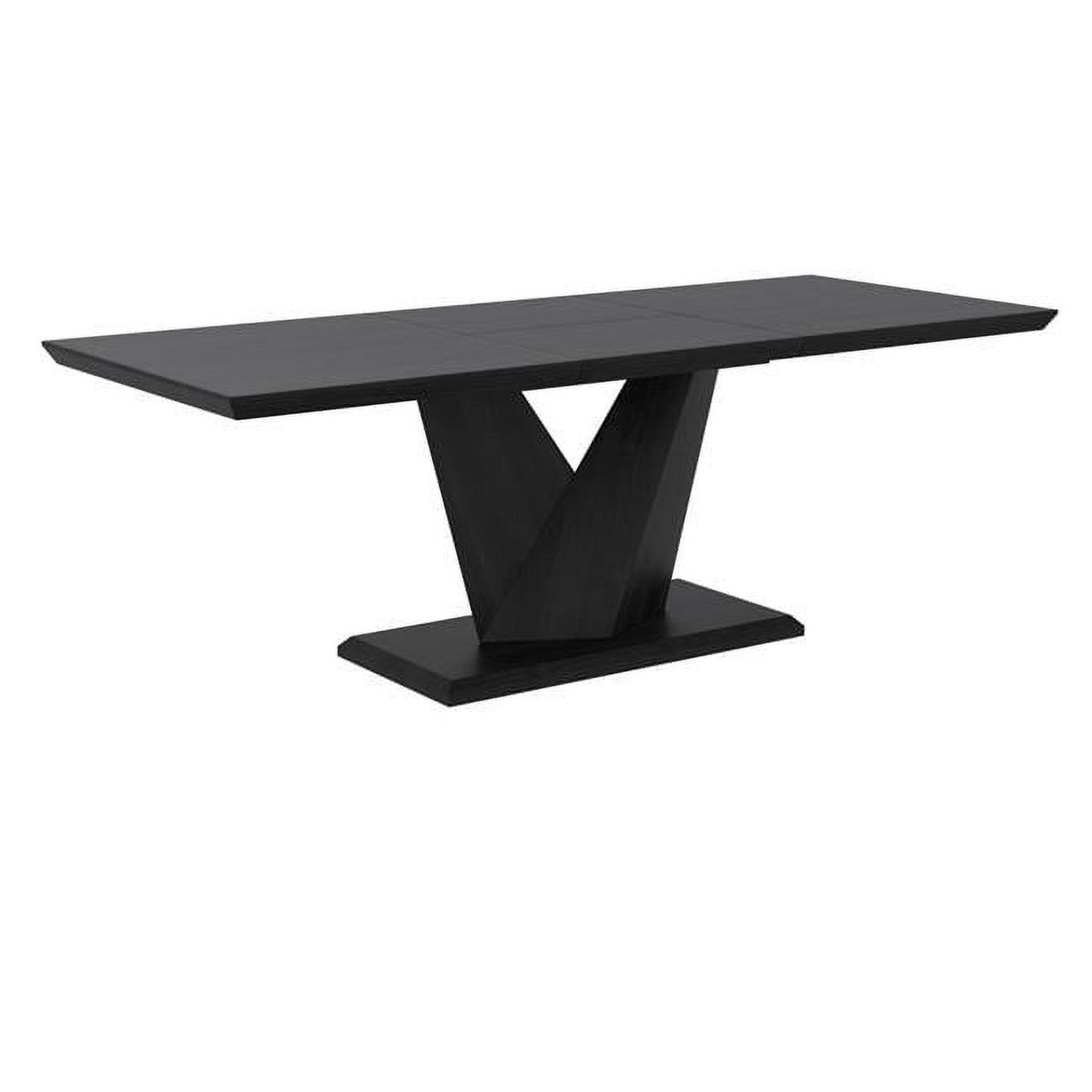 Eclipse Black Wood Extendable Dining Table with Butterfly Leaf