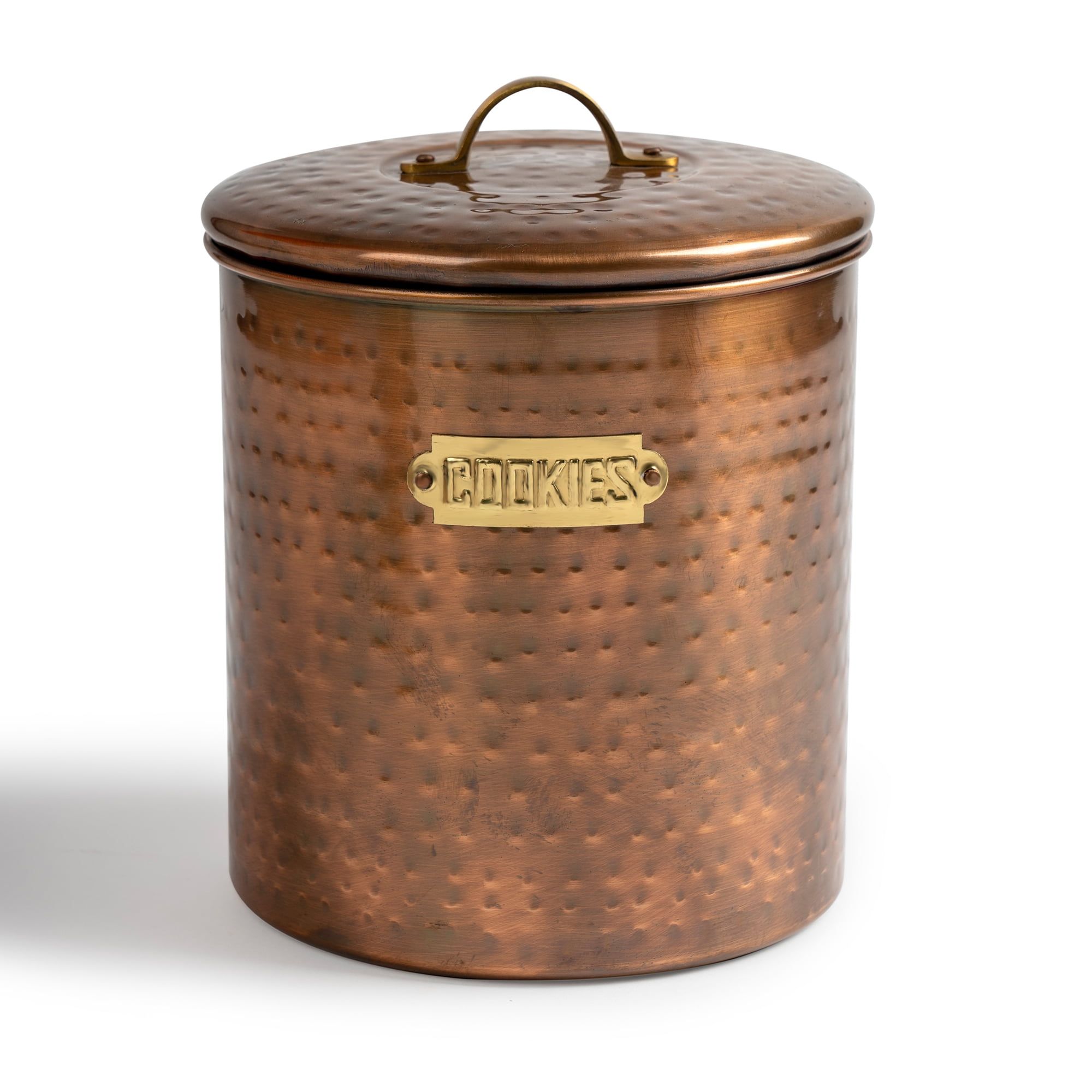 Hammered Copper Stainless Steel Airtight Cookie Jar