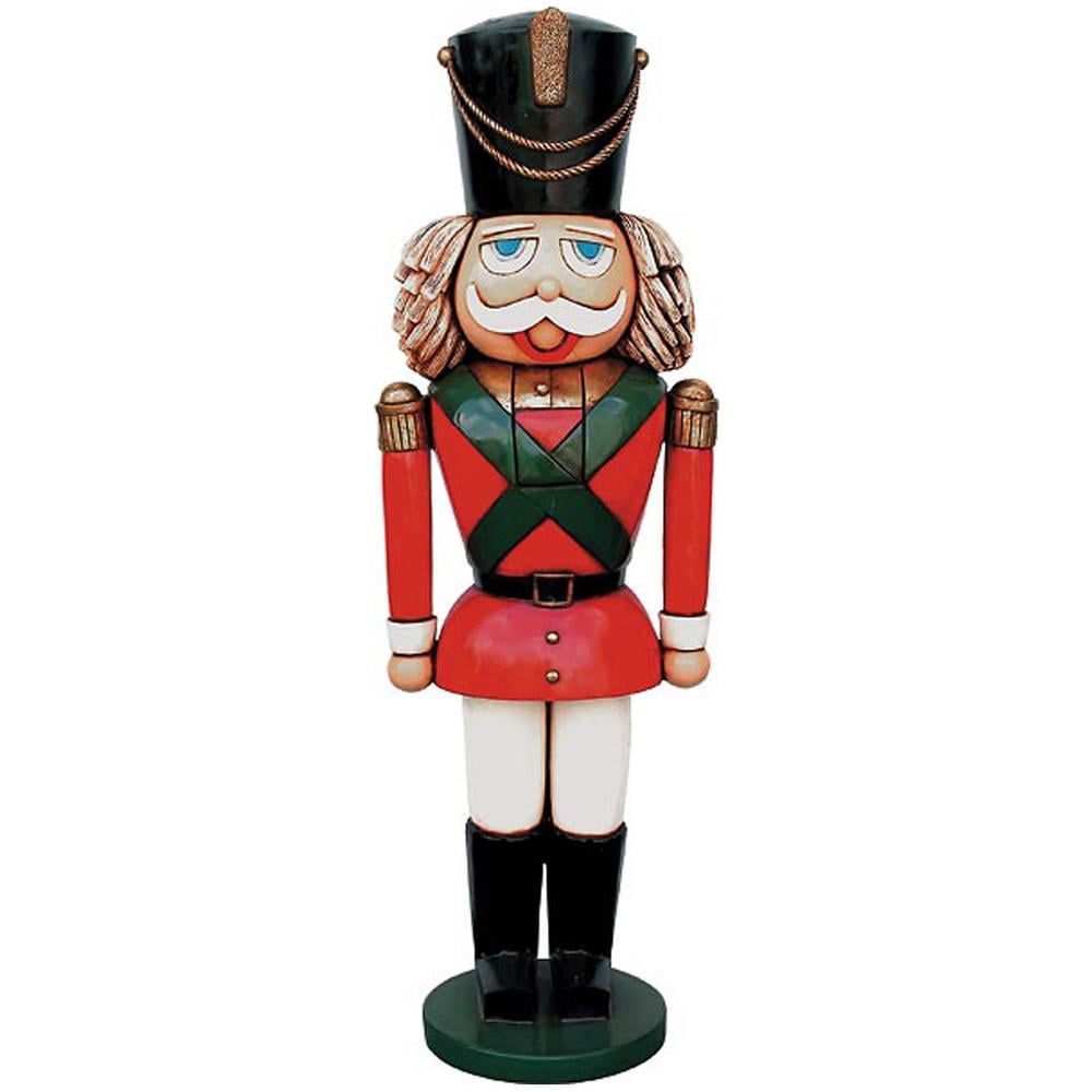 Life-Size Red and Green Fiberglass Nutcracker Statue