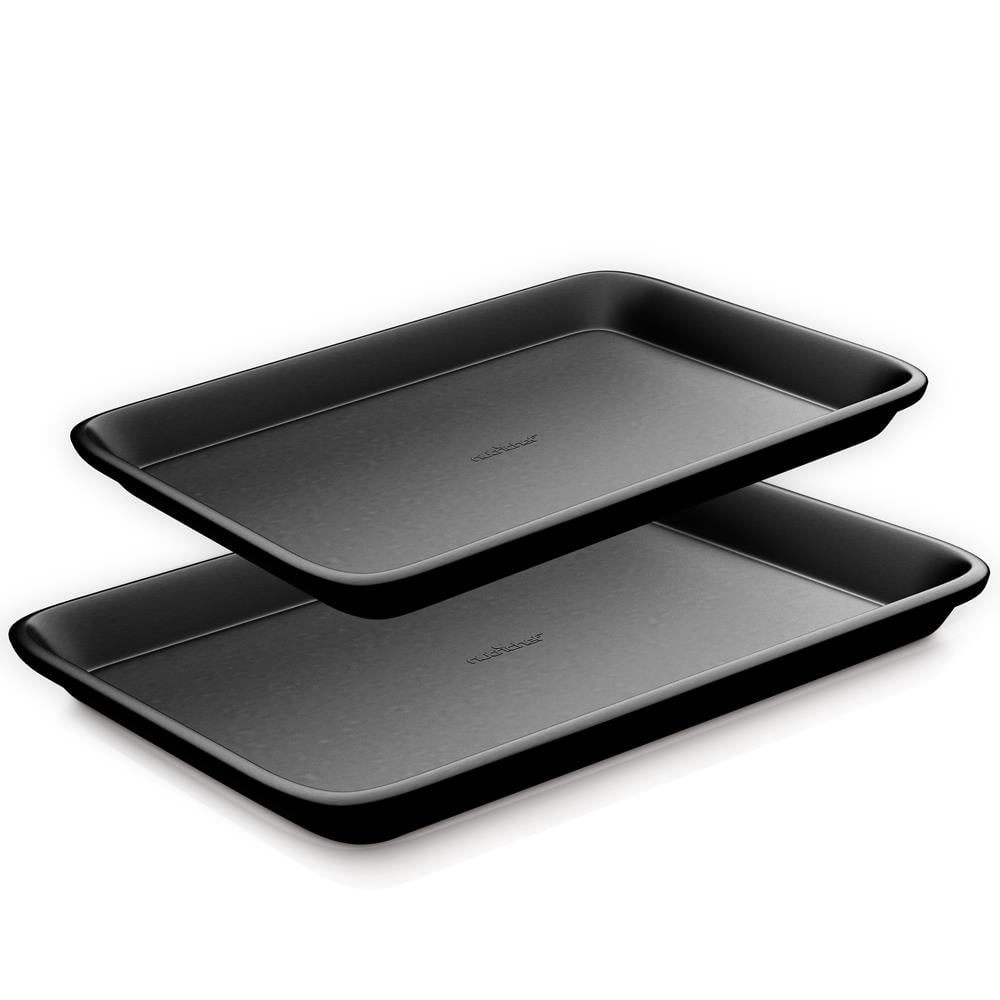 Black Carbon Steel Non-Stick 2-Piece Baking Sheet Pan Set