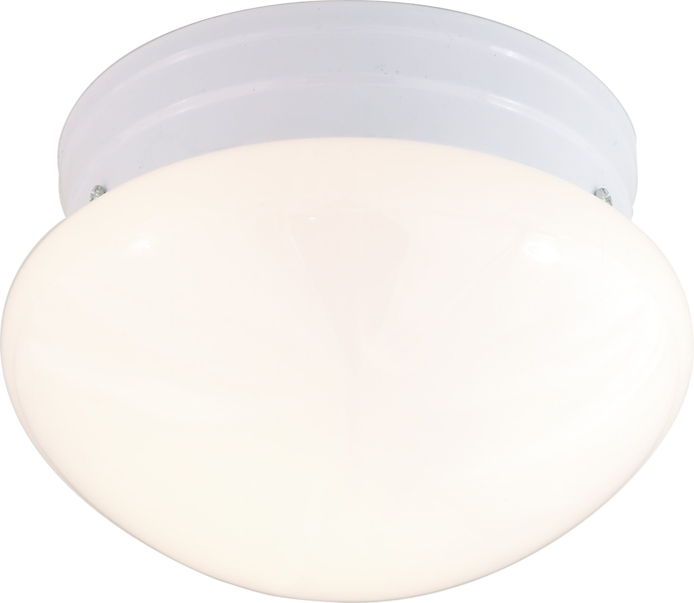 Elegant White Glass 5" Indoor/Outdoor Flush Mount with Brushed Nickel Finish