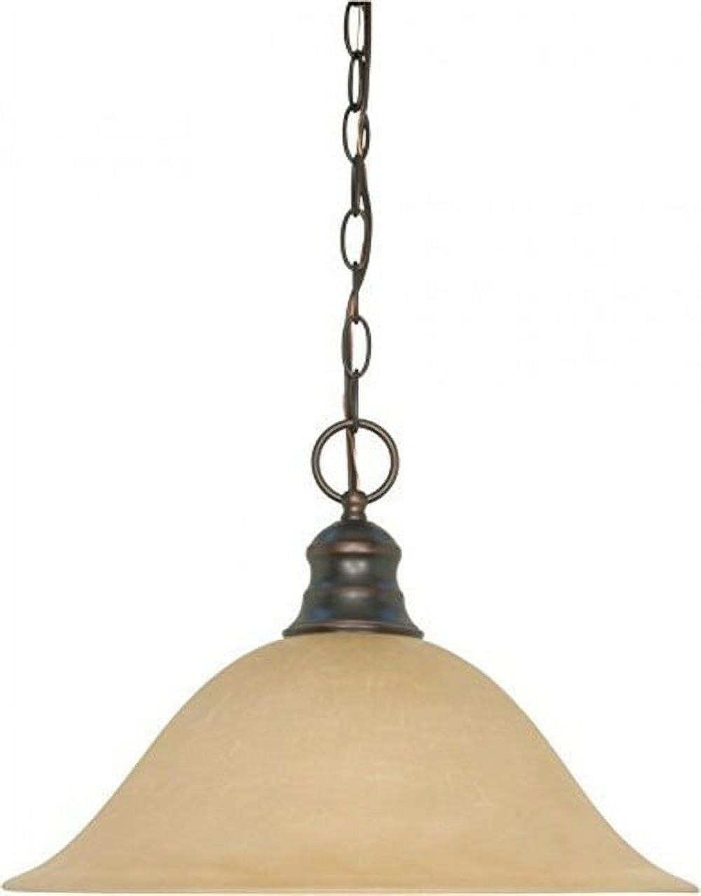 Empire Mahogany Bronze 16" Pendant with Champagne Linen Glass