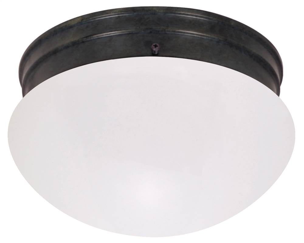 Mahogany Bronze 10" Flush Mount Ceiling Light with Frosted Glass