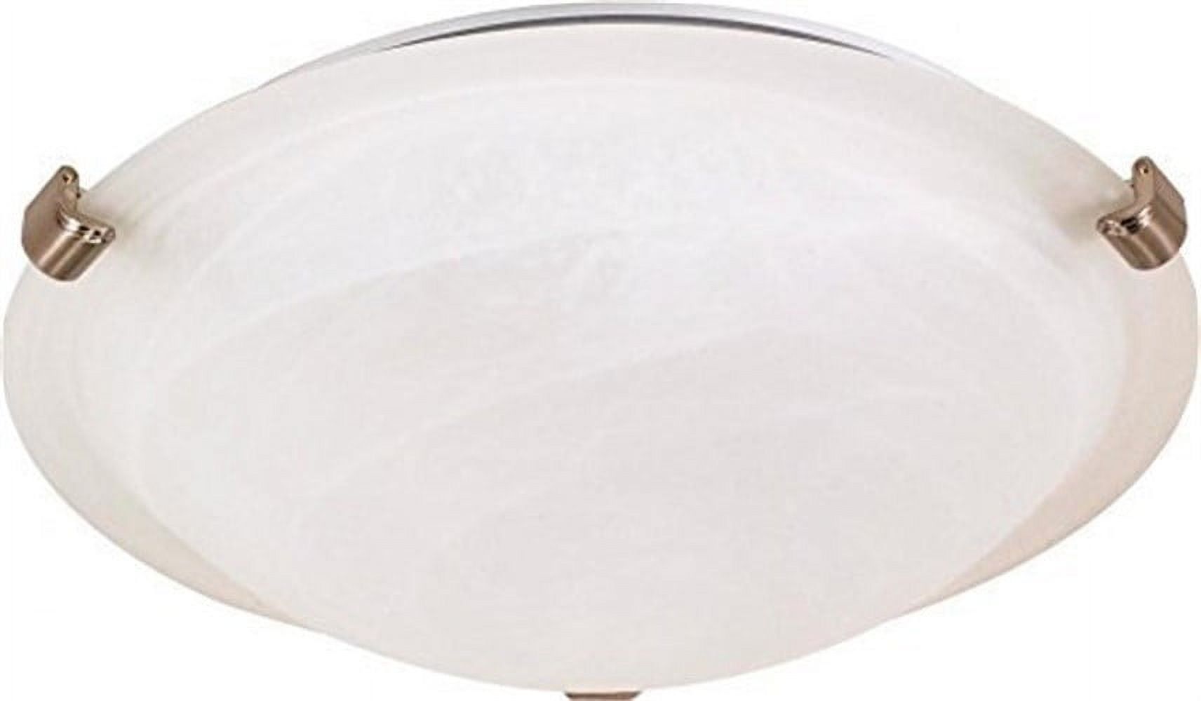 Transitional 12.5'' Brushed Nickel Flush Mount with Alabaster Glass Bowl