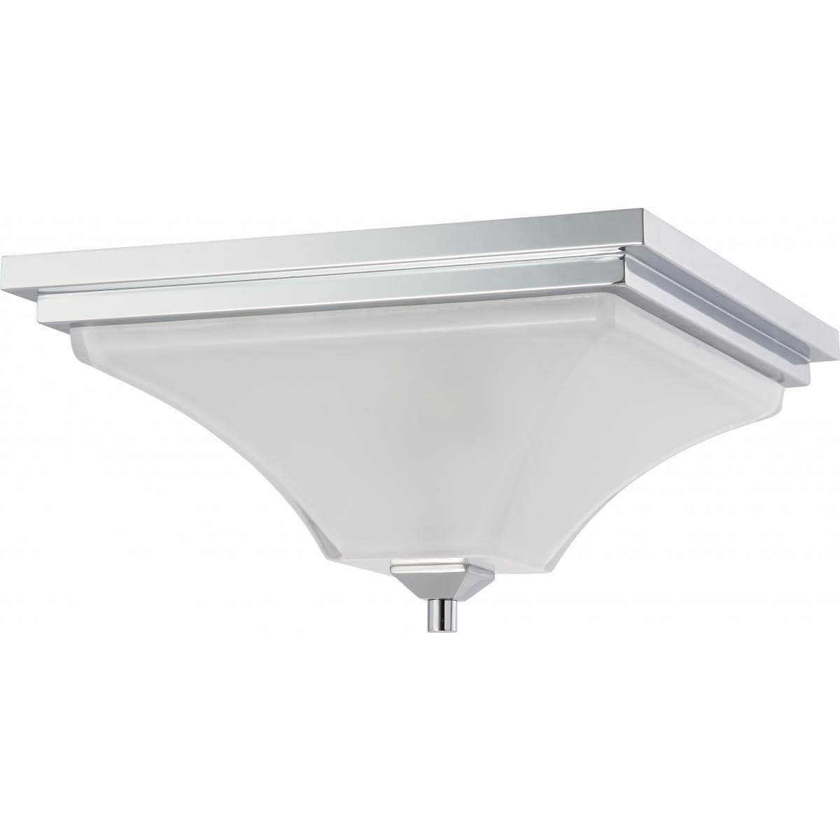 Parker Polished Chrome 15'' Flush Mount with Sandstone Etched Glass