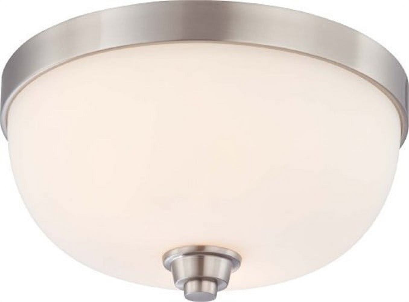 Helium 13'' Brushed Nickel Flush Dome Light with Satin White Glass