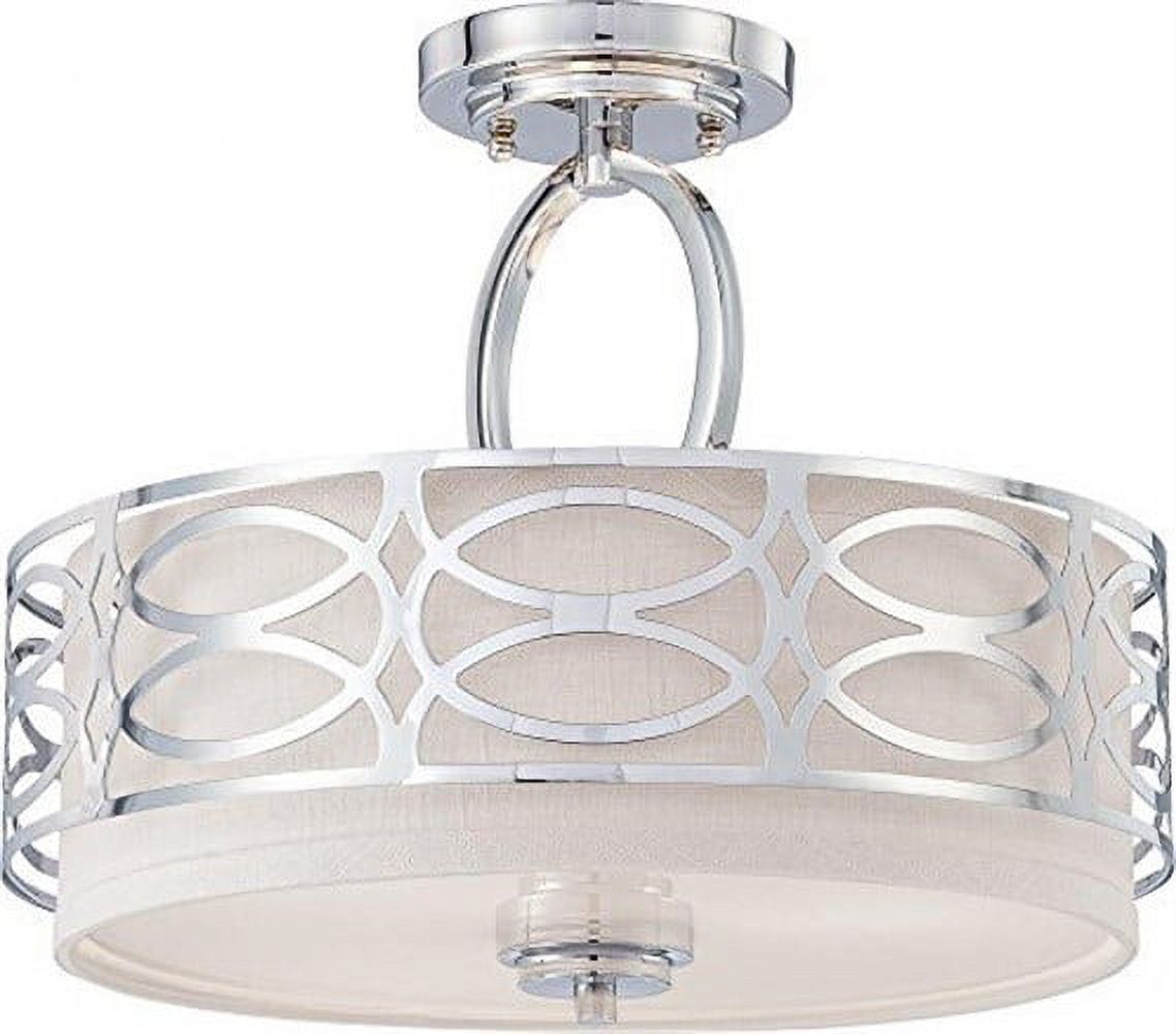 Harlow Dual-Shade Polished Nickel 12" Semi-Flush Light Fixture