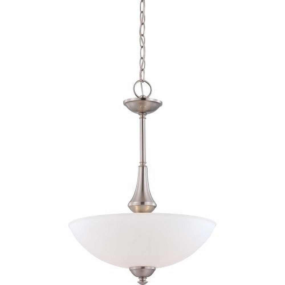 Patton Brushed Nickel 3-Light Pendant with Frosted Glass