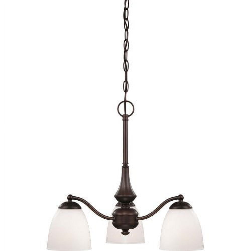 Prairie Bronze Classic Outdoor Chandelier with Frosted Glass Shades