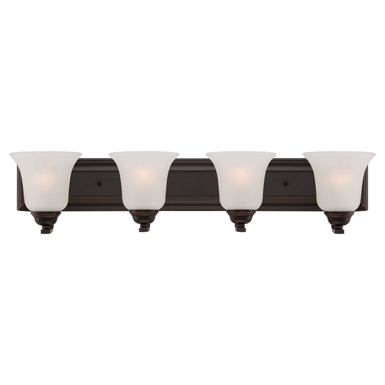 Elizabeth Bronze 4-Light Vanity Fixture with Frosted Glass