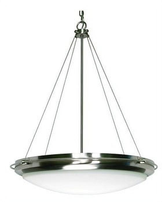 Polaris Brushed Nickel 3-Light Pendant with Frosted Glass Shades