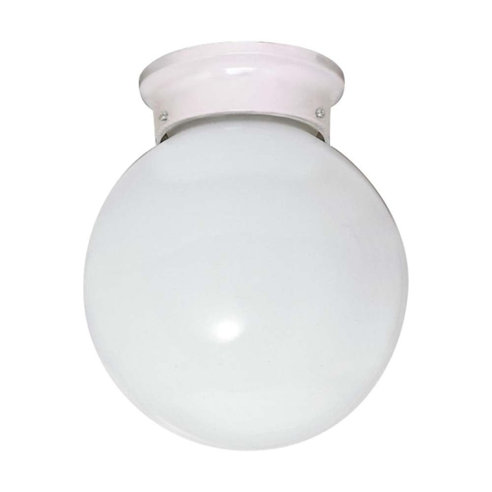 White Glass Globe Flush Mount Ceiling Light