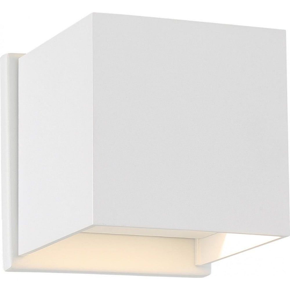 Square White LED Flush Mount Wall Sconce - Dimmable 4.75"