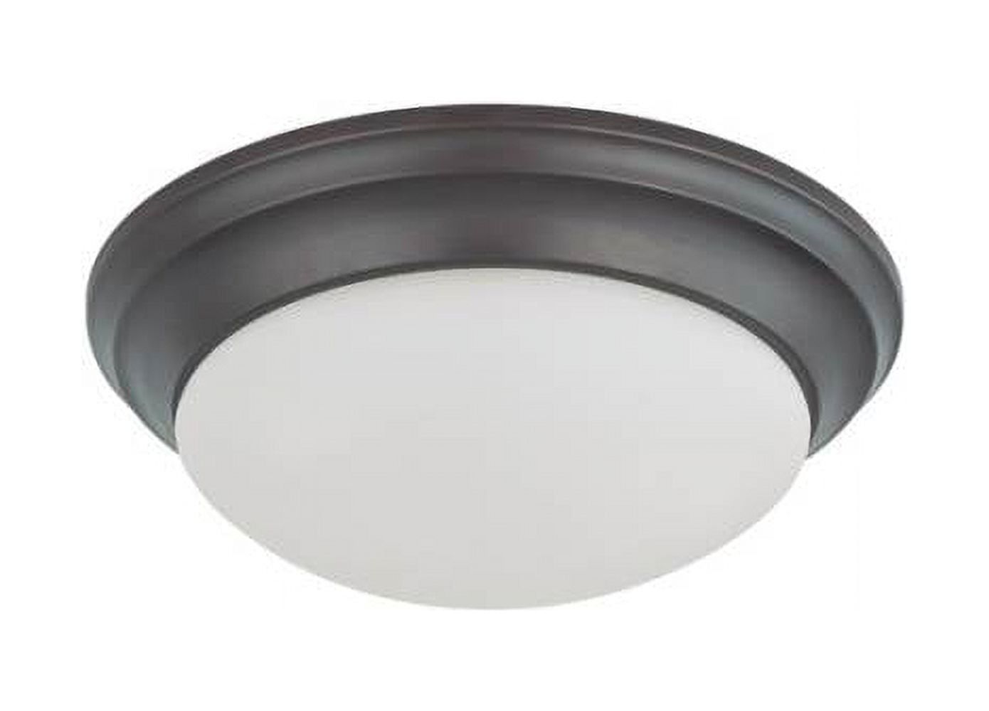 Mahogany Bronze 14" Flush Mount Glass Ceiling Light