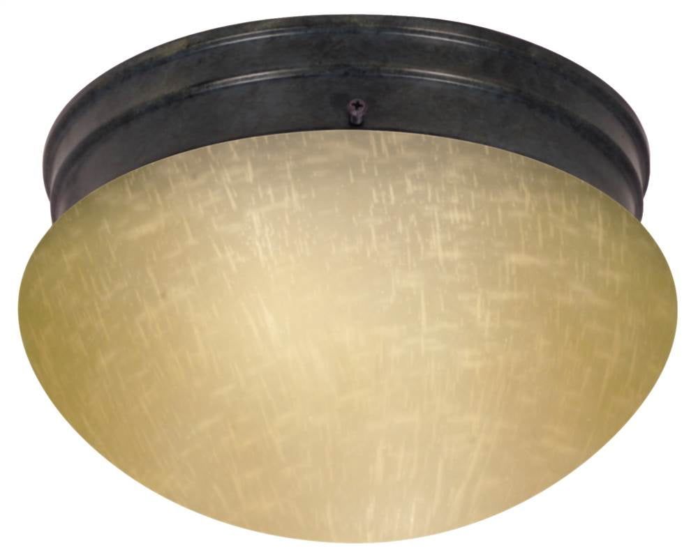 Mahogany Bronze 10" Frosted Glass Flush Mount Ceiling Light