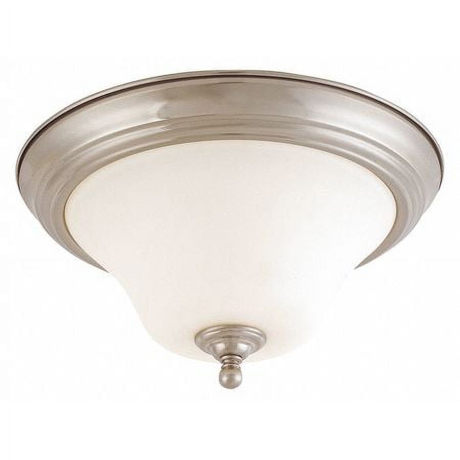 Dupont Brushed Nickel Flush Mount with Satin White Glass