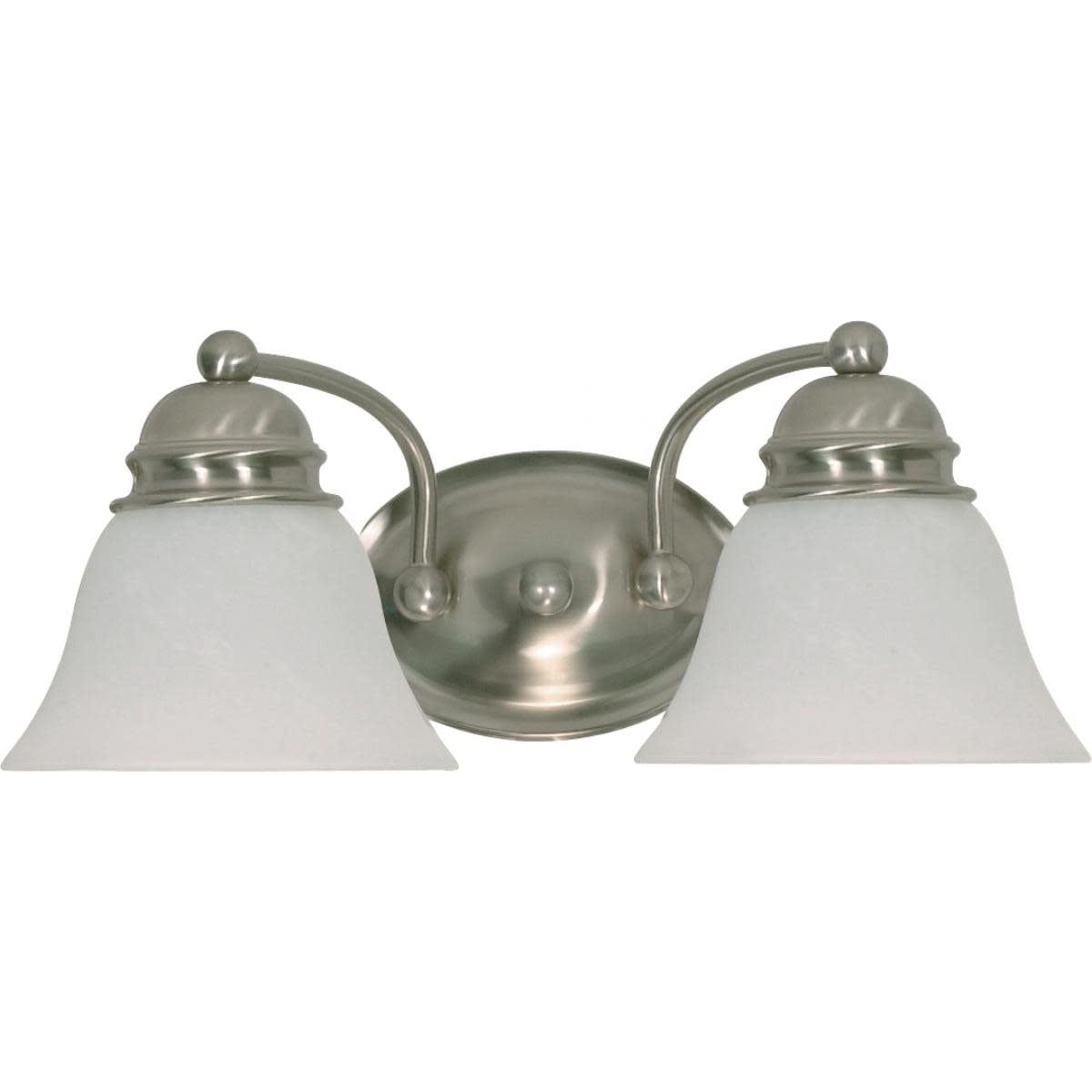 Empire Brushed Nickel 2-Light 14.88" Wide Bathroom Vanity Light