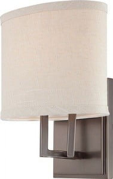 Gemini Hazel Bronze Fabric Shade Bathroom Sconce - 8" Wide