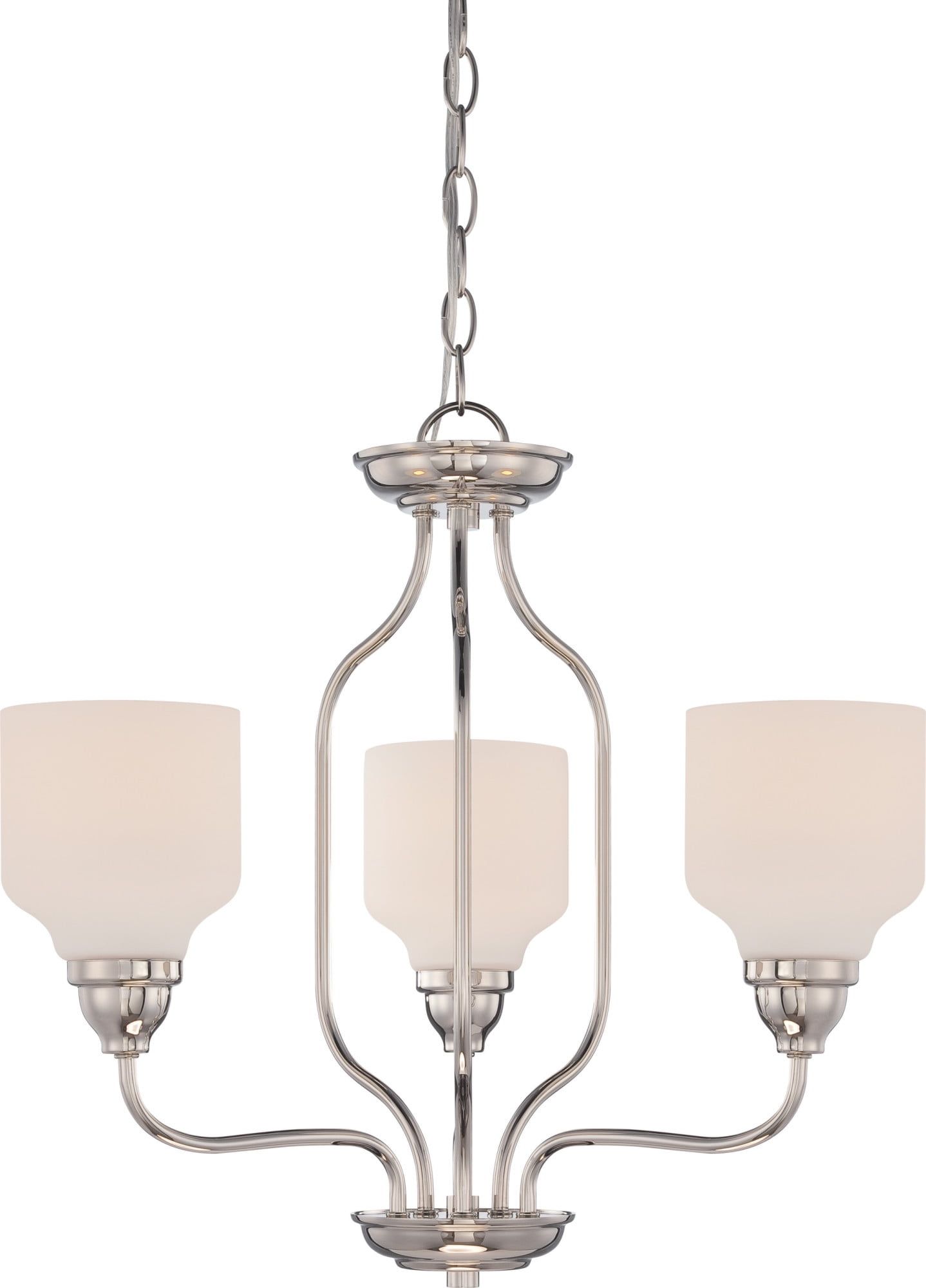 Kirk Polished Nickel 20'' Wide LED Chandelier with 3 Lights