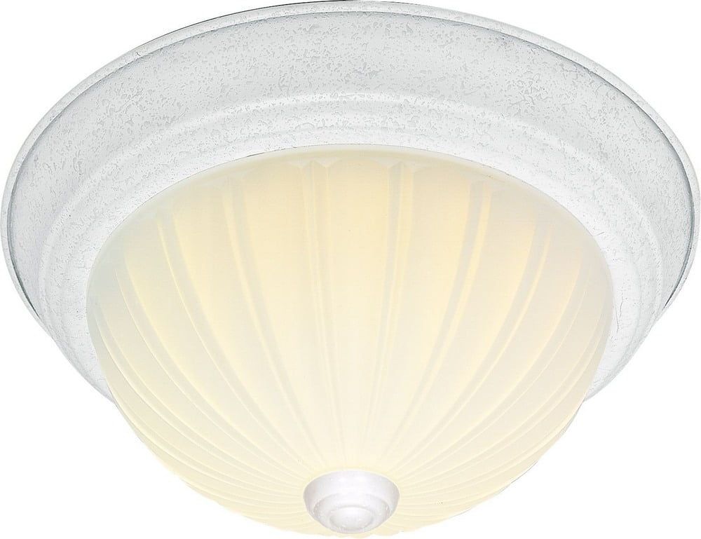 Elegant White 11.25" Glass Flush Mount Ceiling Light