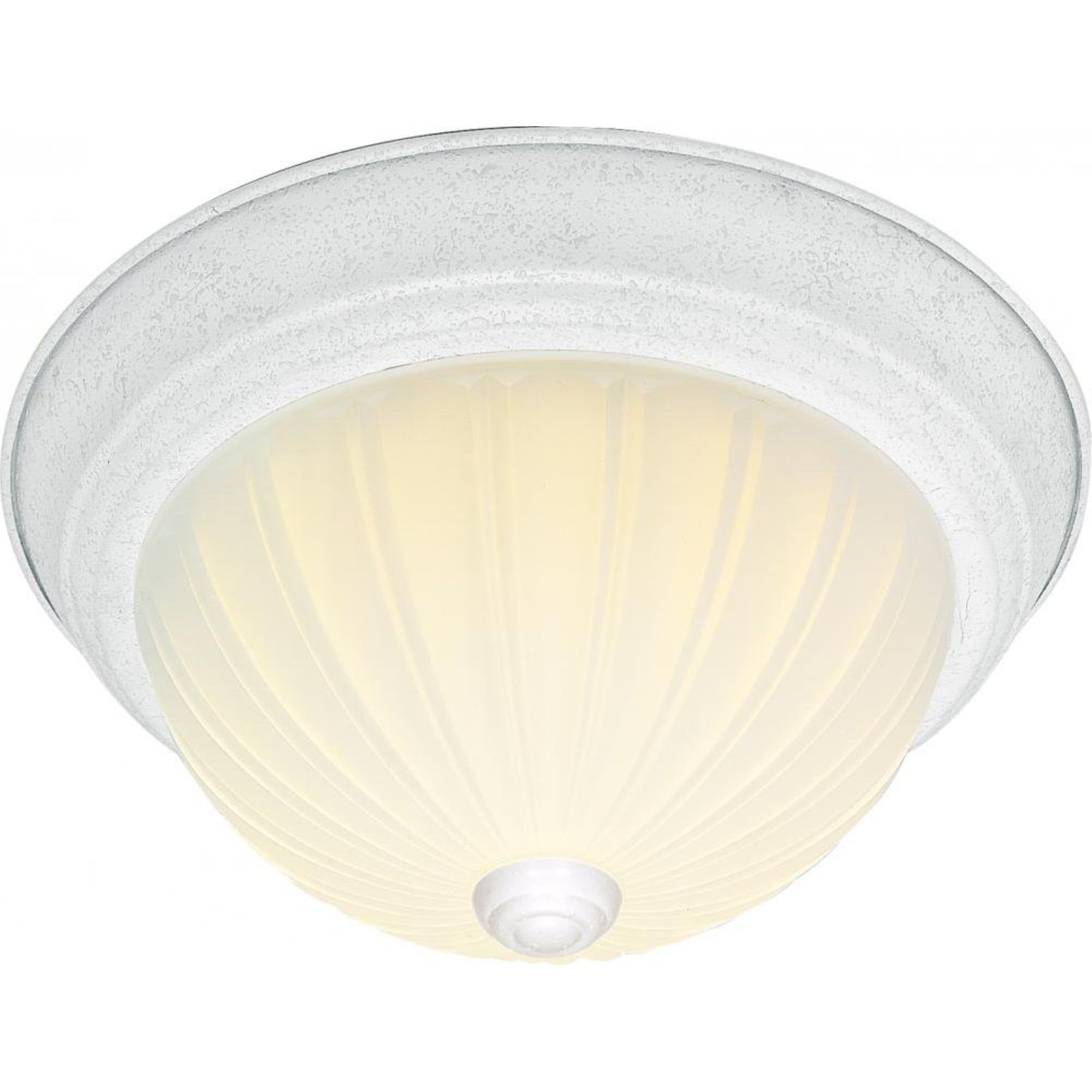 Textured White Glass Flush Mount Ceiling Light