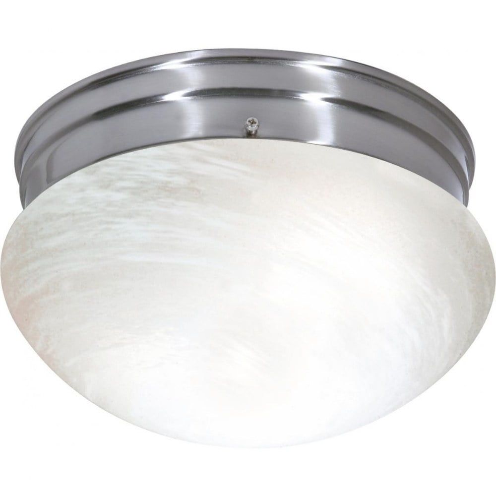 Brushed Nickel Glass 9.5" Flush Mount Ceiling Light